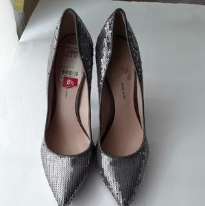 Heels silver party shoes